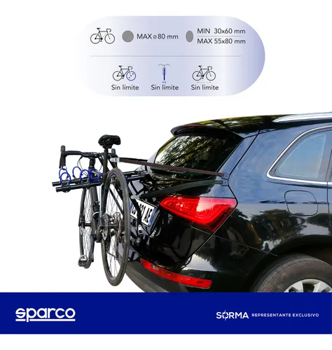 Porta Bicicleta Auto Baul Sparco Universal Para 3 Bicis