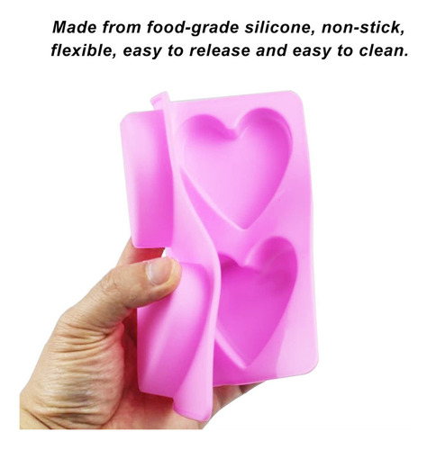 4 Moldes De Silicona En Forma De Corazón