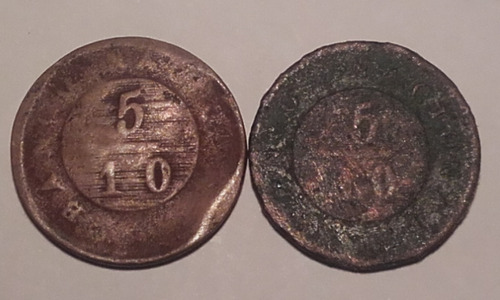 Lote 6 Monedas Buenos Aires Y Confederación - Décimos