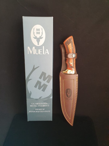 Imagen 4 de 5 de Cuchillo Harrier 180mm Dorado C/funda Full Tang Marca Muela