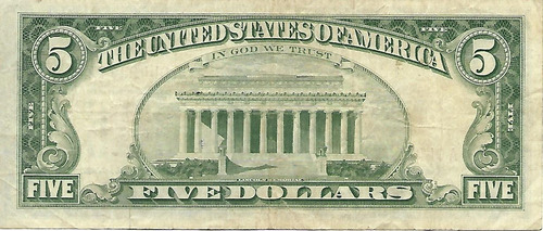 Antiguo Billete 5 Dolares 1963 Sello Rojo Mb- Palermo (Usado)