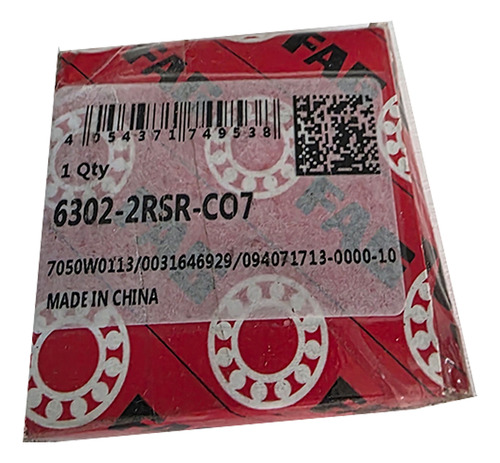 Rolamento Rigido De Esferas 6302 2rsr Fag