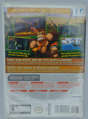 Donkey Kong Country Returns Original, Nintendo Wii (Usado)
