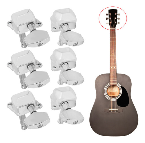 Tecla De Afinación De Cuerdas Para Guitarra Semicerrojada, 3