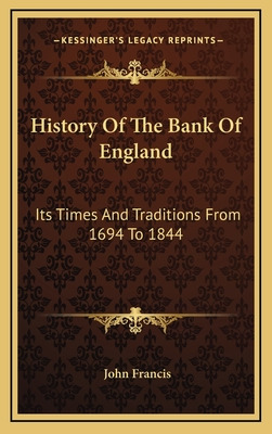 Libro History Of The Bank Of England: Its Times And Tradi...