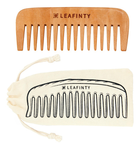 Leafinty Peine De Pelo De Dientes Anchos, Peine De Madera He