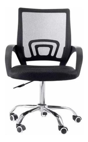 Cadeira De Escritório Giratória Com Altura Ajustável Begônia Cor Preto Material Do Estofamento Mesh/nailon