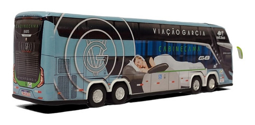 Miniatura Ônibus Viação Garcia G8 Cabinecama 2 Andares 30cm