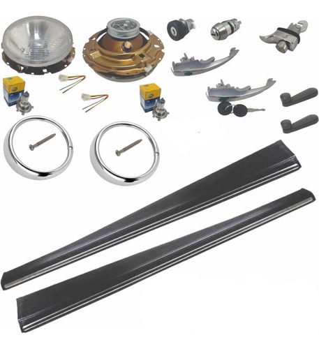 Kit Manijas Estribos Biceles Faros Vw Sedan 1.6 93-04 Vocho