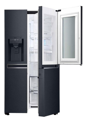 Heladera inverter no frost LG GC-X247CKBV mate black steel con freezer 601L 220V