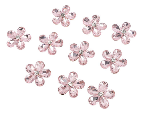 10 Unidades De Diamantes De Imitación Con Forma De Flor Para