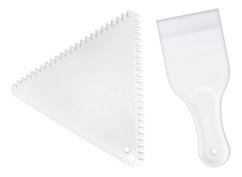 Kit 2 Espátulas Lisa E Dentada Para Decorações Confeitaria