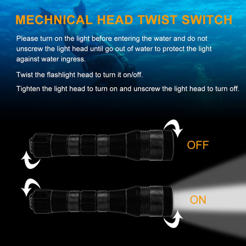 Securitying Impermeable 1000 Lúmenes Led Linterna De Buceo B