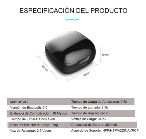 Auriculares in-ear gamer inalámbricos XG-8 negro