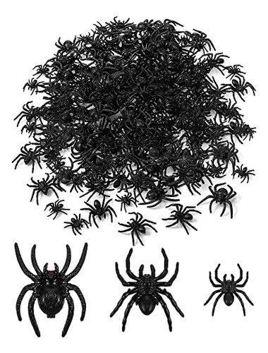 3 Size Black Fake Spiders Realistic Plastic Spider Hall...