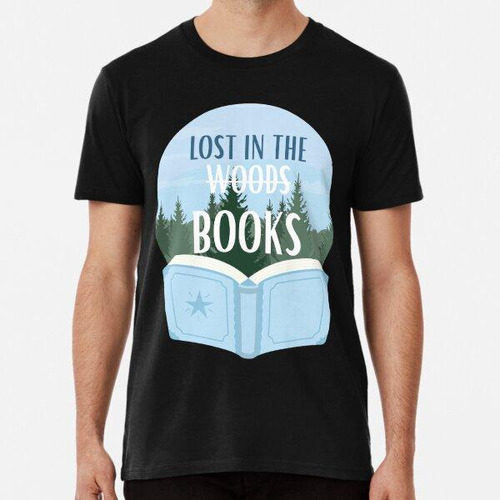 Remera Lost In The Books Sticker. An Open Book And A Forest 
