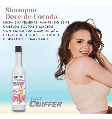 Coiffer Shampoo Doce De Cocada 300ml Umectação E Brilho (2x)