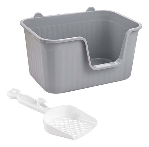 Bandeja De Arena Para Mascotas Con Parte Superior Gris L