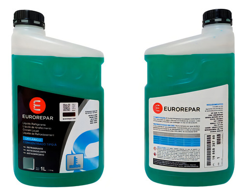 Liquido Anticongelante Eurorepar 1lt Verde Concentrado Org