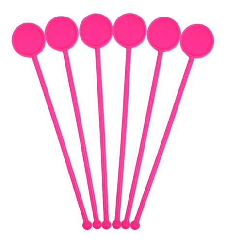 Mexedor De Bebidas De Acrílico Russo Art Transparente Rosa Neon Com Design Mexedor