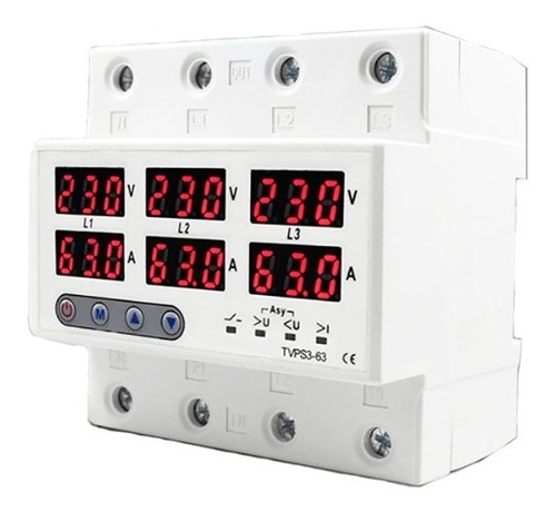 Voltimetro Trifasico Protector Limitador Ajustable 100 Amps.