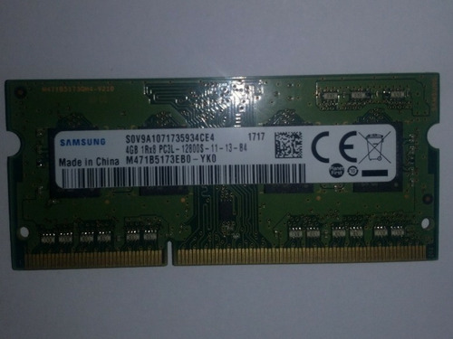 Imagen 1 de 3 de Ram Laptop Samsung Pc3l - 12800s 4gb Ddr3 1rx8 Ver#959113650