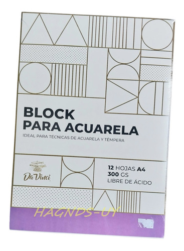 Block Da Vinci A4 300gs 12 Hojas Premium