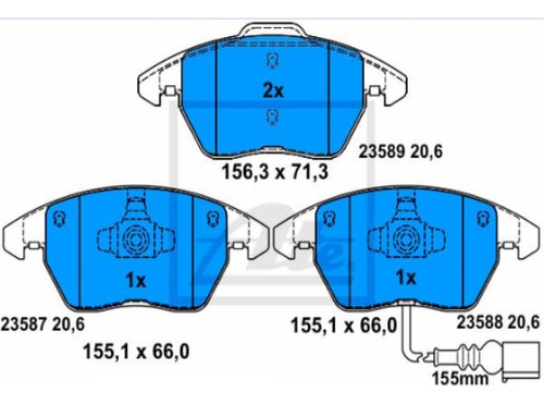 Balata Delantera / Vw Beetle 2.0 Lts 4 Cil Turbo 2012 A 2018