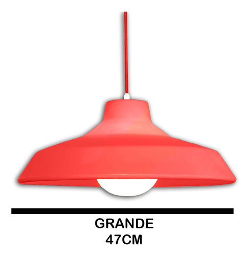 Luminária Pendente Decoração Grande Sinuca Sala Quarto Poker Cor Vermelho