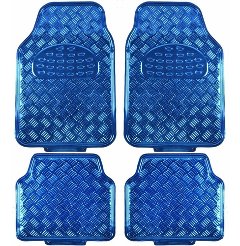 Cubre Alfombras Metalizadas 4 Piezas Azul