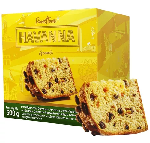 Panetone Havanna Laranja Cristalizada C/ Doce Leite 700g Sabor Laranja  Siciliana Com Doce De Leite