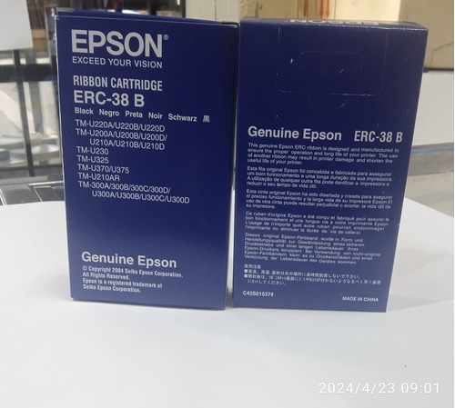 Cinta Epson Erc-38b Combo 2x5 Dolares