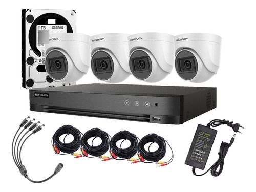 Kit Camaras Hikvision Audio Microfono 4ch Fhd 1080p 1tb