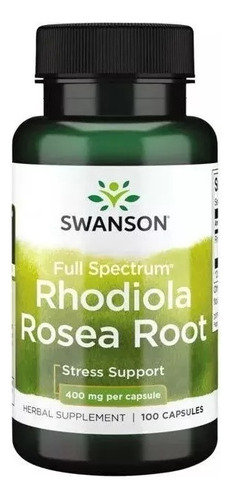 Raiz De Rhodiola Rosea 400 Mg - 100 Cápsulas Swanson 