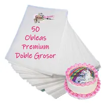 Comprar Oblea Doble Grosor 50 Pzas Comestible Gruesas Hojas De Arroz