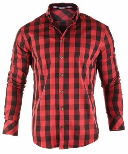 Camisa Farenheite Roja Negra Poliéster Y Algodón