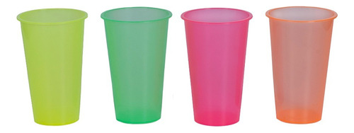 10 Vasos Reutilizable Plástico Colores Translucido Evento 