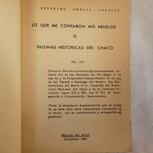Imagen 5 de 10 de Lo Que Me Contaron Mis Abuelos Paginas Hist Chaco S Geraldi