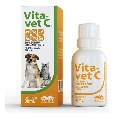 Vita-vet C Para Cães E Gatos Roedores Répteis E Equídeos