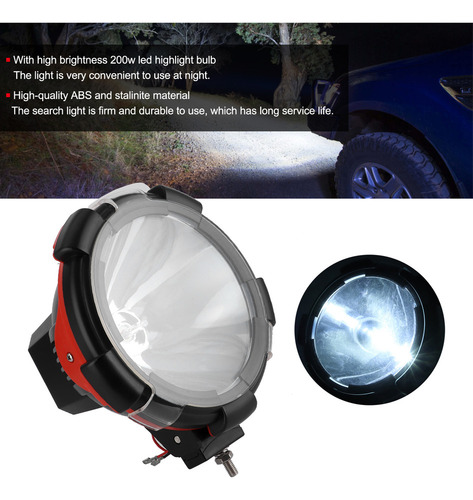 Faro Led Redondo, 12 V, 200 W, 9 Pulgadas, Xenón Universal