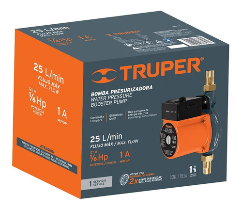 Imagen 2 de 2 de Bomba Presurizadora Para Agua Calentador 125w 1/6 Truper