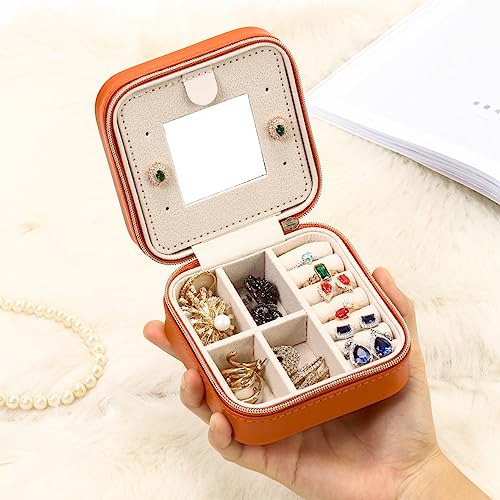 Estuche Portátil Para Joyas Con Espejo