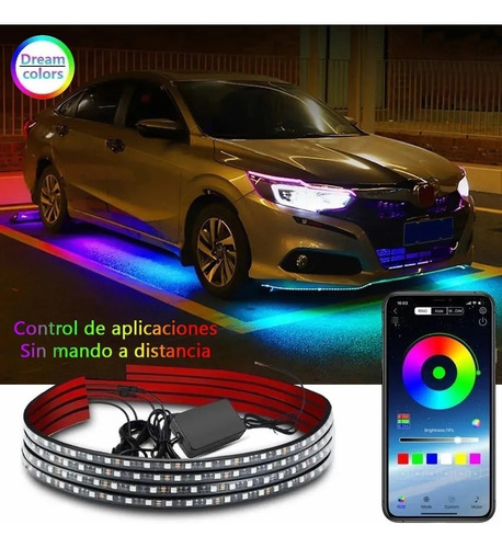 Tira De Luces Led Rgb Para Chasis De Auto Con Efecto Fluido