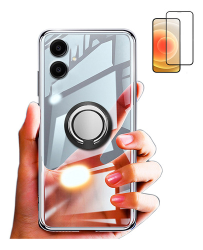 Capa Para Samsung Galaxy A06 5g Transparente Anel+mica