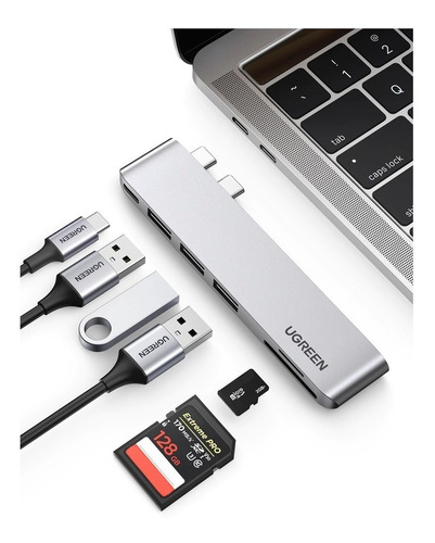 Hub Multifuncional Macbook Pro Air 3 Puertos Usb3.0 Sd Tf Pd