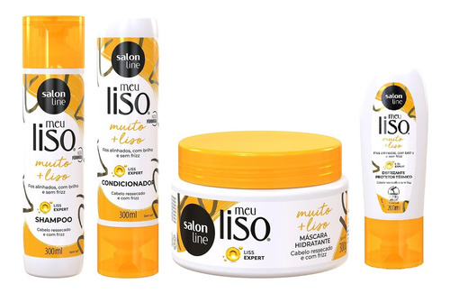 Kit Salon Line Meu Liso Amido De Milho Capilar 4 Produtos