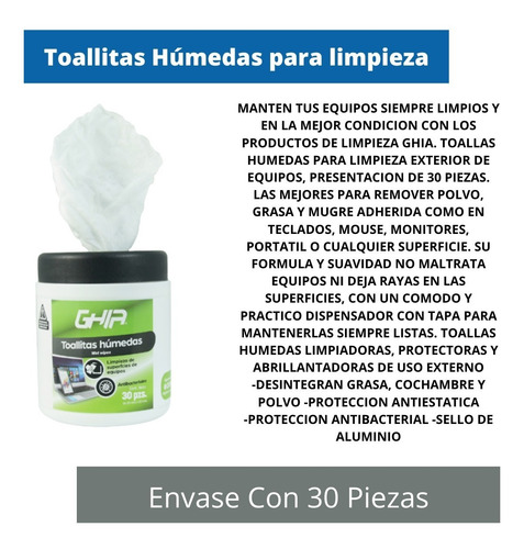 Imagen 5 de 8 de Kit De Limpieza 5 Pz Aire Comprimido Toallas Húmedas Alcohol