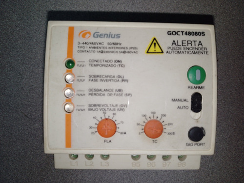 Rele Proteccion 440/480 25/80a Marca Genius Goct48080s. (Usado)