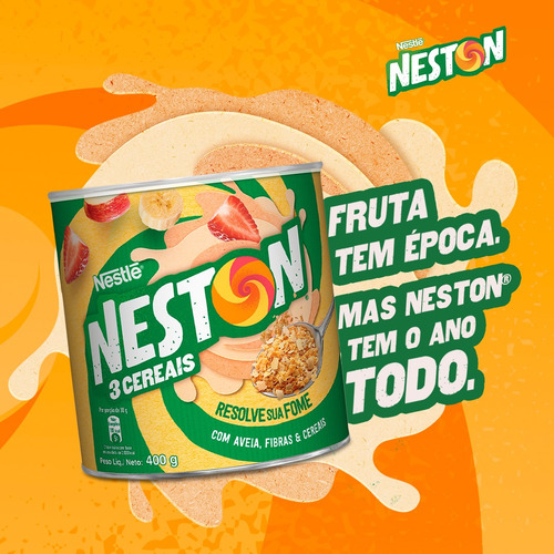 Neston 3 Cereais (aveia E Fibras) Nestlé - Kit 2x Latas 360g