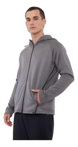 Polerón Hombre Deportivo Gris Full Zipper Corona